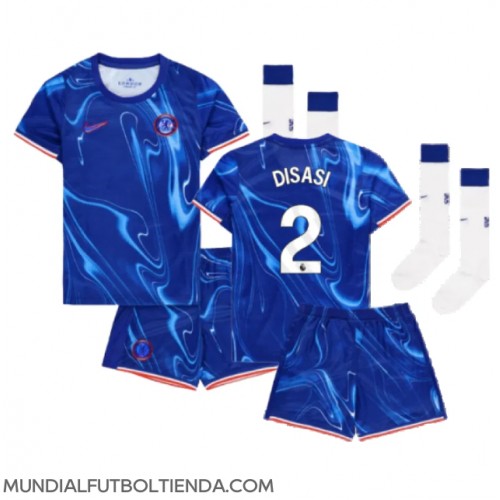 Camiseta Chelsea Axel Disasi #2 Primera Equipación Replica 2024-25 para niños mangas cortas (+ Pantalones cortos)